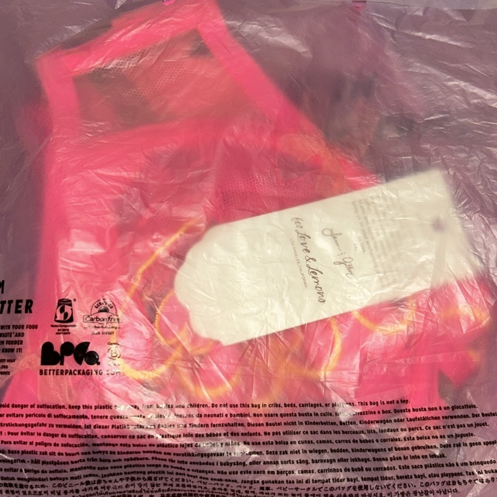 NWT For Love & Lemons Graphic Hearts Pink Bra - Picture 9 of 10